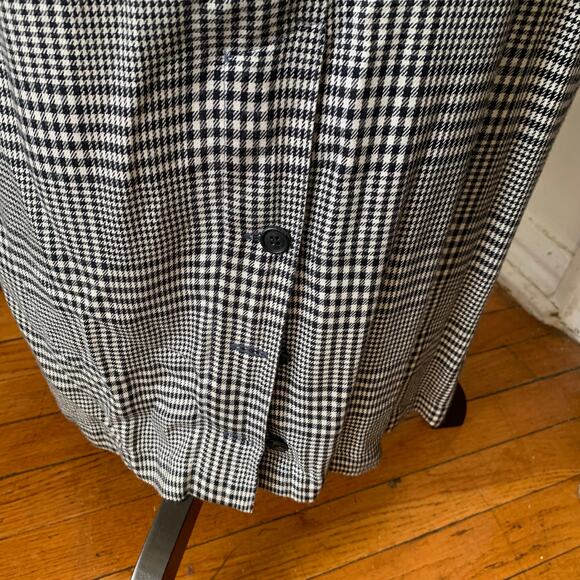 Vintage 90s Ruff Hewn Soft Rayon Madi Skirt Multi Plaid Sz 14 Black & White - Picture 6 of 9